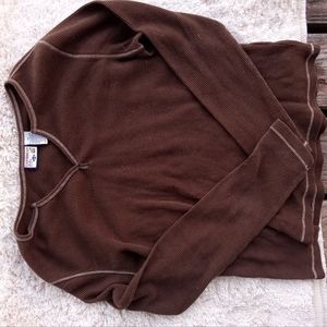 Caribbean Joe brown thermal sweatshirt size large